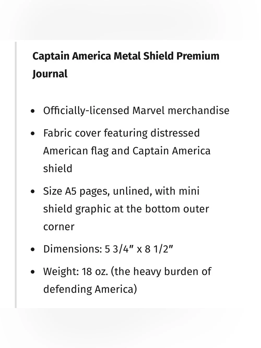 $10 Marvel Blue Red Hardcover Journal with Bronze Star Medallion $10 WHEN BUNDLE